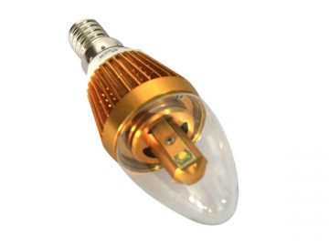 Ampoule flamme à LED E14 - culot doré