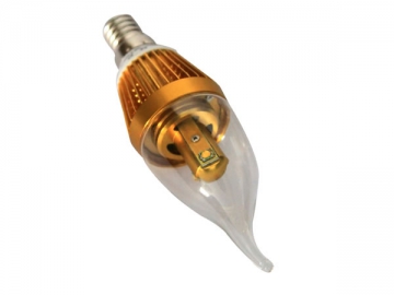 Ampoule flamme à LED E14 - culot doré