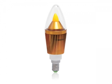 Ampoule flamme à LED E14 - culot doré