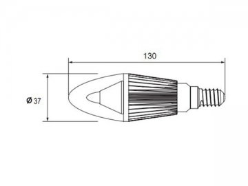 Ampoule flamme à LED E14 - culot doré