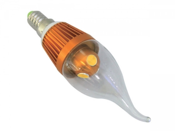 Ampoule flamme à LED E14 - culot doré