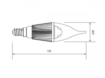 Ampoule flamme à LED E14 - culot doré