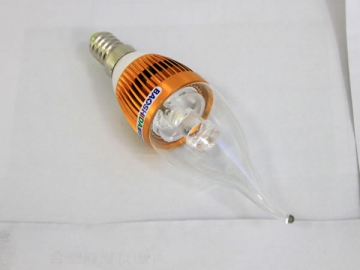 Ampoule flamme à LED E14 - culot doré