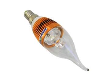 Ampoule flamme à LED E14 - culot doré