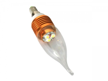 Ampoule flamme à LED E14 - culot doré