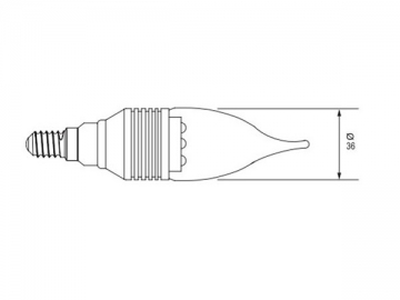 Ampoule flamme à LED E14 - culot doré