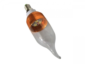 Ampoule flamme à LED E14 - culot doré