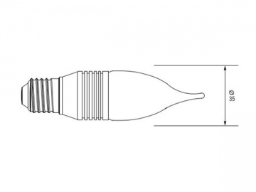 Ampoule flamme à LED E14 - culot doré