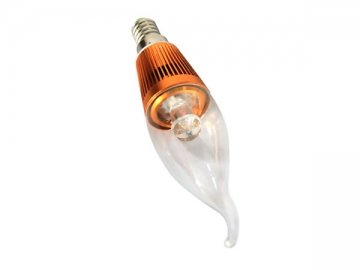 Ampoule flamme à LED E14 - culot doré