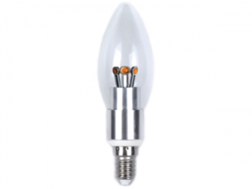 Ampoule flamme à LED E14 - culot argenté