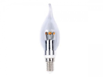 Ampoule flamme à LED E14 - culot argenté