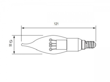 Ampoule flamme à LED E14 - culot argenté