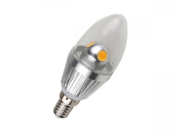 Ampoule flamme à LED E14 - culot argenté