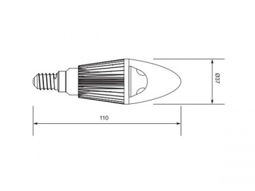 Ampoule flamme à LED E14 - culot argenté