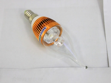 Ampoule flamme à LED E14 - culot argenté