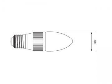 Ampoule flamme à LED E14 - culot argenté