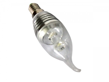 Ampoule flamme à LED E14 - culot argenté