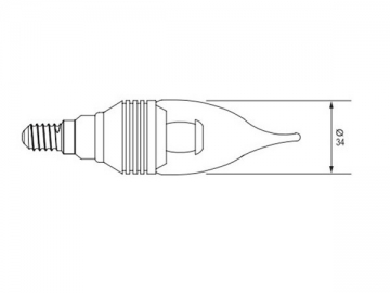 Ampoule flamme à LED E14 - culot argenté