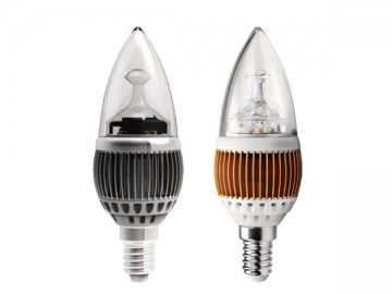 Ampoule flamme à LED E14 - culot argenté