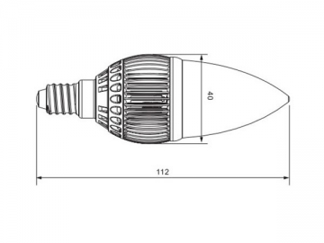 Ampoule flamme à LED E14 - culot argenté