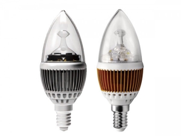 Ampoule flamme à LED E14 - culot argenté