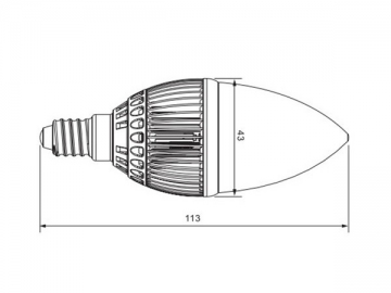 Ampoule flamme à LED E14 - culot argenté