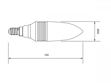 Ampoule flamme à LED E14 - dépolie