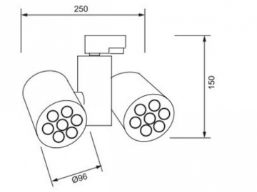 Luminaire sur rail LED haute efficacité