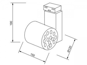 Luminaire sur rail LED haute efficacité