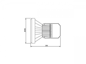 Luminaire grande hauteur à LED sans abat-jour