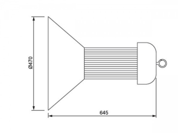 Luminaire grande hauteur avec abat-jour