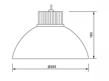 Luminaire grande hauteur avec abat-jour