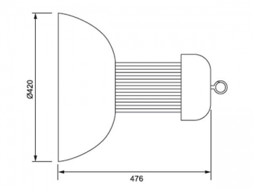 Luminaire grande hauteur avec abat-jour