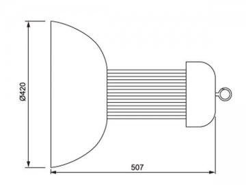 Luminaire grande hauteur avec abat-jour