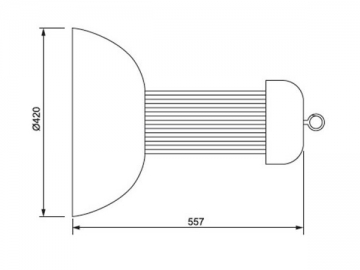 Luminaire grande hauteur avec abat-jour