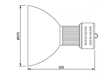 Luminaire grande hauteur avec abat-jour