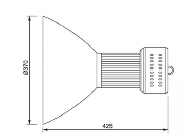 Luminaire grande hauteur avec abat-jour