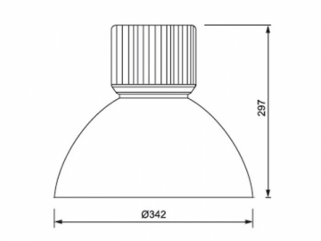 Luminaire grande hauteur avec abat-jour