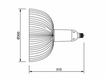 Luminaire grande hauteur avec abat-jour