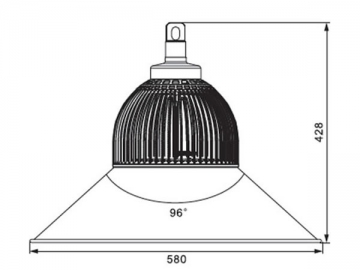 Luminaire grande hauteur à LED à refroidissement