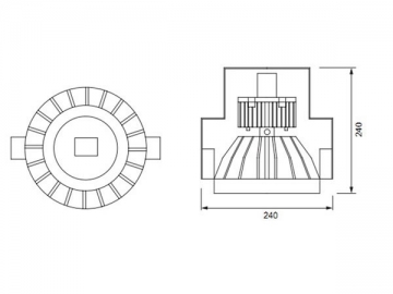 Luminaire à LED antidéflagrant en aluminium