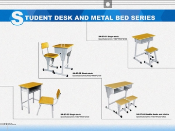 Bureau et chaise pour étudiant