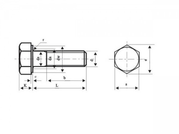 Boulon à tête hexagonale de charpente