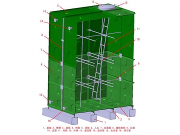 <span><strong>Citerne à eau</strong> <small>(plastique renforcé de fibres de verre)</small></span>