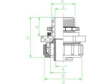<strong>Connecteur en plastique</strong> 180° <small>(étanche)</small>