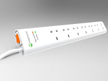 Multiprise 6 prises britannique avec protection contre la surtension