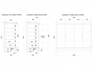 Vitrine réfrigérée Multideck à bord avant bas