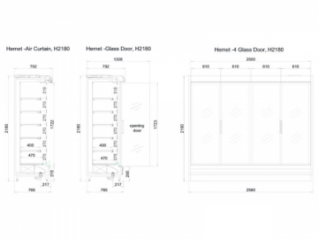 Vitrine réfrigérée Multideck à bord avant bas