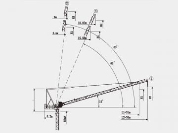 Grue à flèche relevable QTZ63 (3615)