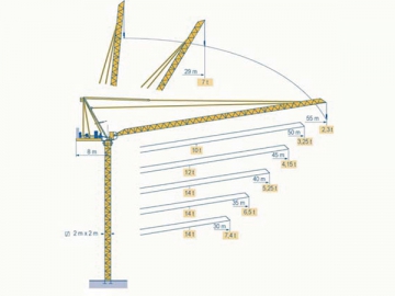 Grue à flèche relevable QTZ160 (5523)